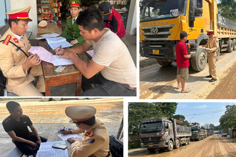 Xử phạt 4 trường hợp điều khiển phương tiện làm rơi vãi bùn đất