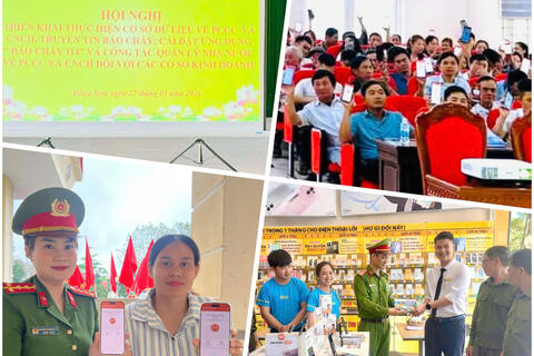 Công an phường Đông Sơn đẩy mạnh tuyên truyền lắp đặt hệ thống truyền tin báo cháy tự động và cài đặt ứng dụng “Báo cháy 114”