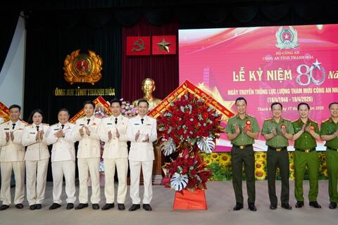 Công an Thanh Hóa tổ chức Lễ kỷ niệm 80 năm Ngày truyền thống lực lượng Tham mưu Công an nhân dân