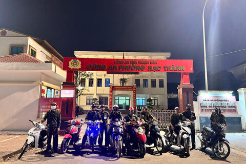 Công an phường Hạc Thành tăng cường tuần tra đêm, chủ động phòng ngừa vi phạm pháp luật