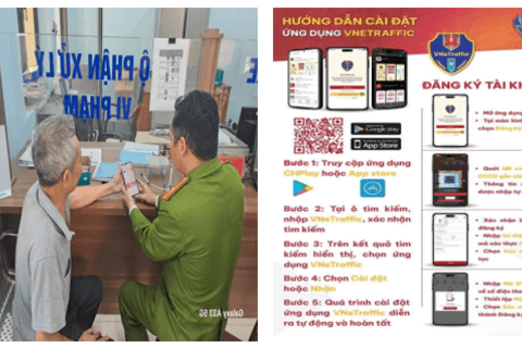 Công an phường Bỉm Sơn tuyên truyền, hướng dẫn sử dụng ứng dụng VNeTraffic