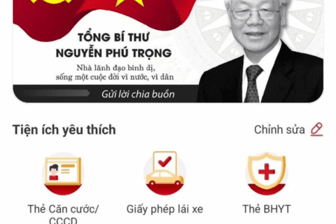 Người dân có thể gửi lời chia buồn, tri ân, chia sẻ ký ức về Tổng Bí thư Nguyễn Phú Trọng trên ứng dụng VNeID thông qua tính năng sổ tang điện tử.
