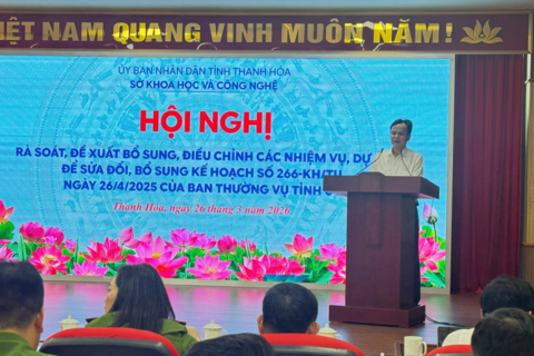 Công an tỉnh Thanh Hóa phối hợp với Sở Khoa học và Công nghệ rà soát, đề xuất bổ sung, điều chỉnh các nhiệm vụ, dự án về đột phá phát triển khoa học, công nghệ, đổi mới sáng tạo và chuyển đổi số