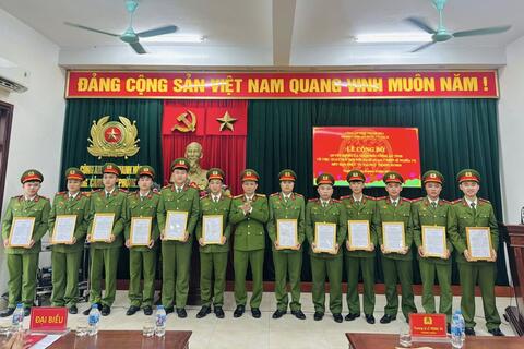 Phòng Cảnh sát PCCC và CNCH tổ chức Lễ công bố Quyết định xuất ngũ đối với chiến sĩ nghĩa vụ