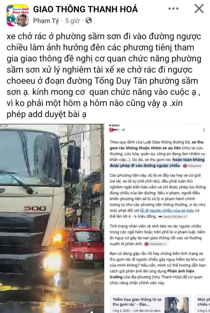 Thông tin phản ánh trên mạng xã hội