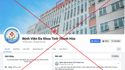 Cảnh báo giả mạo Bệnh viện Đa khoa tỉnh Thanh Hóa để lừa đảo kêu gọi từ thiện