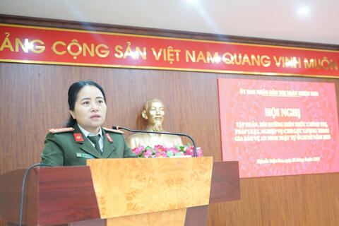 Thị trấn Triệu Sơn tập huấn, bồi dưỡng kiến thức chính trị, pháp luật, nghiệp vụ cho lực lượng tham gia bảo vệ an ninh trật tự cơ sở năm 2025.