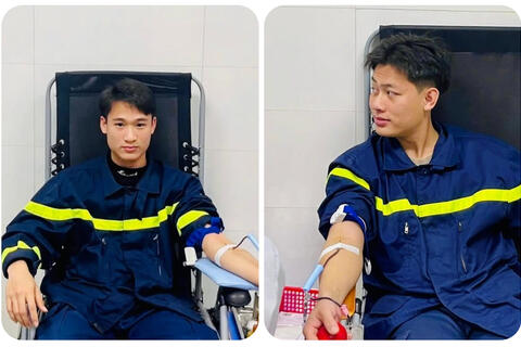 Chiến sĩ Cảnh sát PCCC và CNCH, Công an tỉnh Thanh Hóa kịp thời hiến máu cứu người bệnh qua cơn nguy kịch