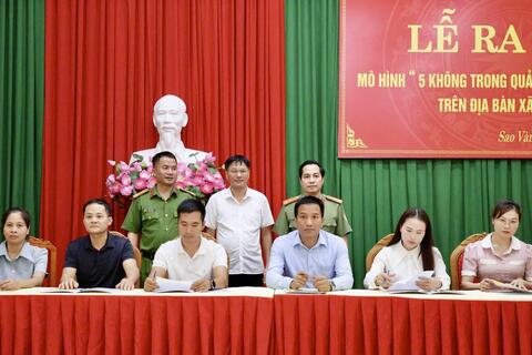 Xã Sao Vàng ra mắt mô  hình “5 không” trong quản lý người nước ngoài