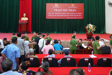 Thanh Hóa hoàn thành thu nhận mẫu ADN thân nhân liệt sĩ chưa xác định được danh tính có mặt tại địa phương