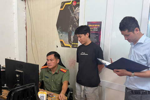 Công an xã Nông Cống tăng cường quản lý hoạt động kinh doanh dịch vụ Internet