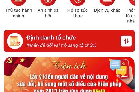 Lấy ý kiến của nhân dân về dự thảo sửa đổi, bổ sung một số điều của Hiến pháp năm 2013 trên ứng dụng VNeID