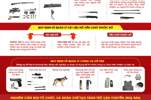NHỮNG NỘI DUNG CẦN LƯU Ý CỦA LUẬT QUẢN LÝ, SỬ DỤNG VŨ KHÍ, VẬT LIỆU NỔ VÀ CÔNG CỤ HỖ TRỢ