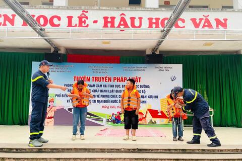Tuyên truyền phòng, chống tai nạn đuối nước cho hơn 1.800 học sinh tại xã An Nông và Đồng Tiến